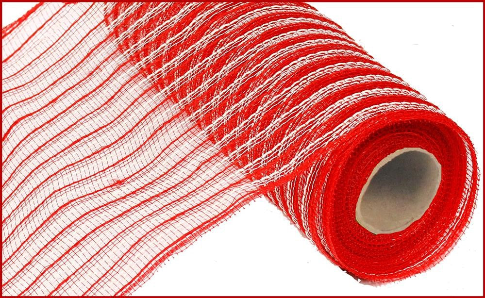 10.25"X10Yd Poly/Faux Jute/Fiber  Red/White  RY800249