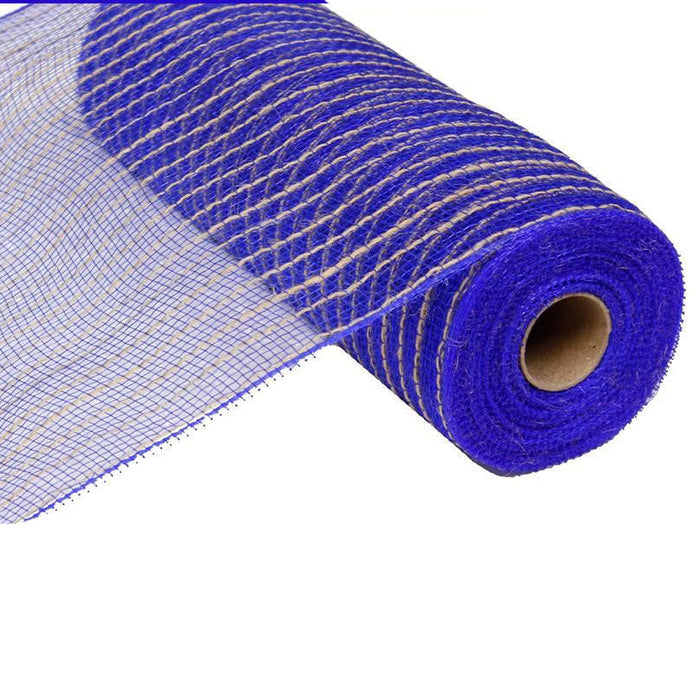 10.5" Royal Blue Natural Poly Jute Mesh RY800525