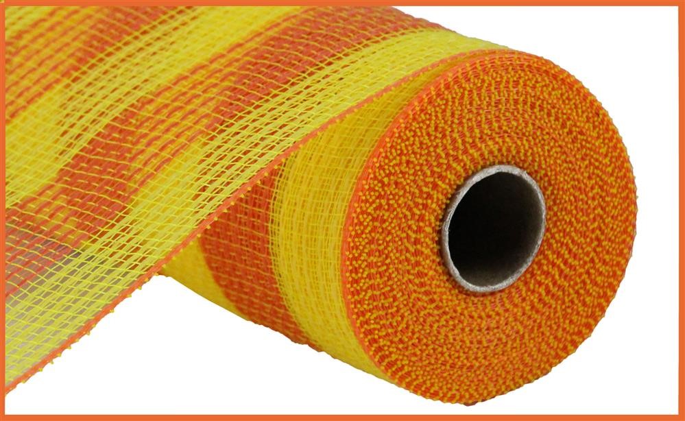 10.25"X10Yd Faux Jute/Pp Small Stripe  Yellow/Orange  RY8319B4