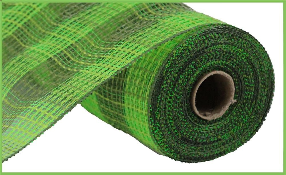 10.25"X10Yd Faux Jute/Pp Small Check  Fresh Green/Moss  RY8320B5