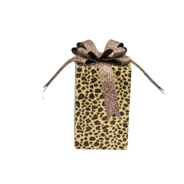 2 Asst 8"H Leopard Print Square Package  Gold/Black/Brown/Tan  XC8336M4