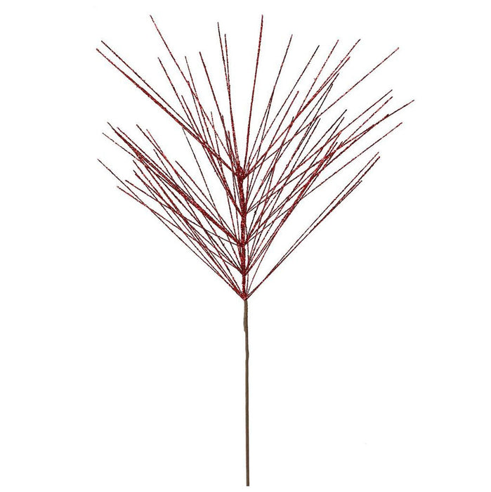 35" Red Glittered Pine Pick XS757324