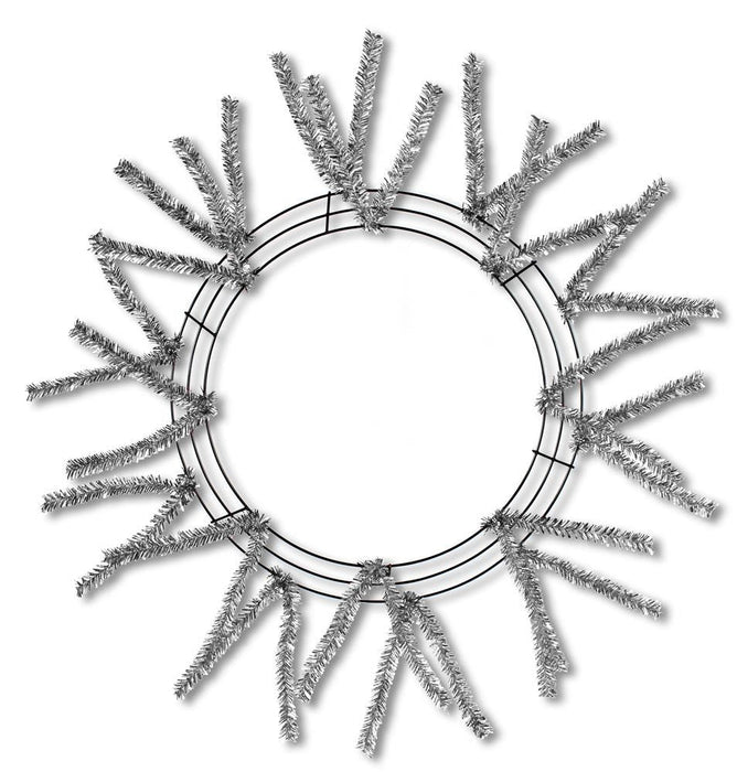 Pencil Work Wreath 24" Metallic Silver XX751126