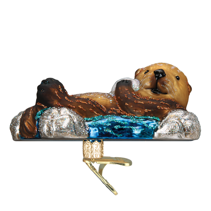 Floating Sea Otter Old World Christmas Ornament  12506