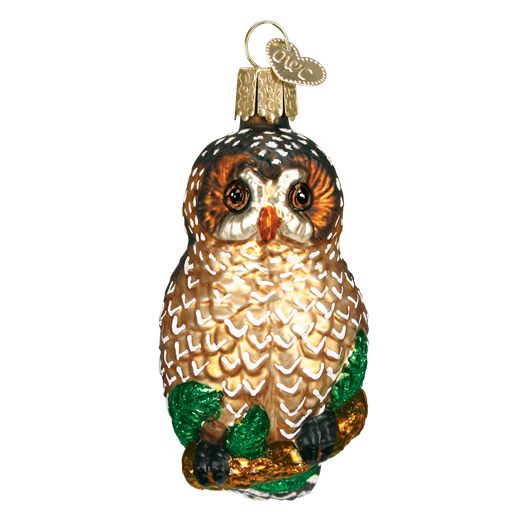 Spotted Owl 16052 Old World Christmas Ornament