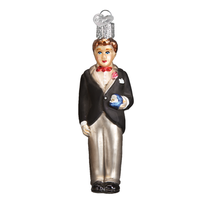 Brunette Groom 24174 Old World Christmas Ornament