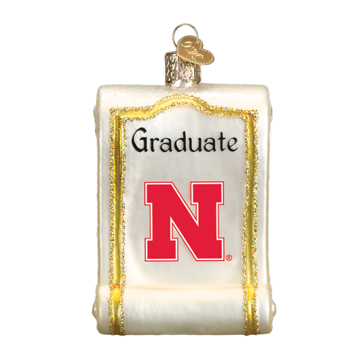 Nebraska Diploma 60912 Old World Christmas Ornament