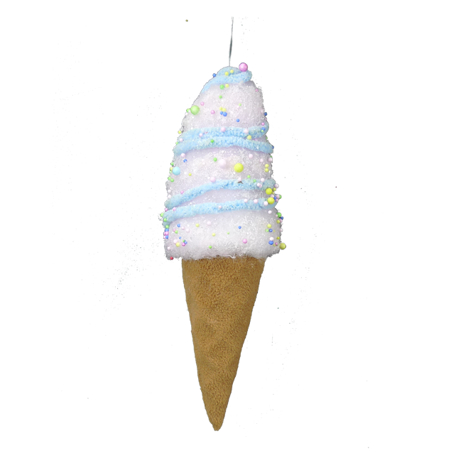 12" Ice Cream Cone Christmas Ornament Blue Multi 84480PKBL