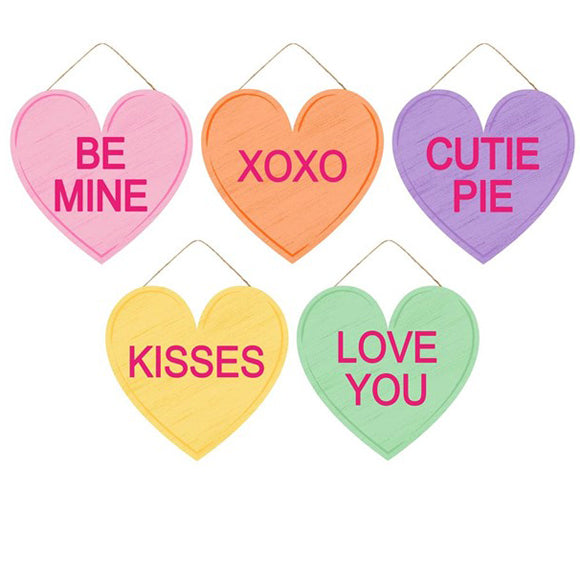 12" Candy Heart Shaped Sign Assorted AP877199