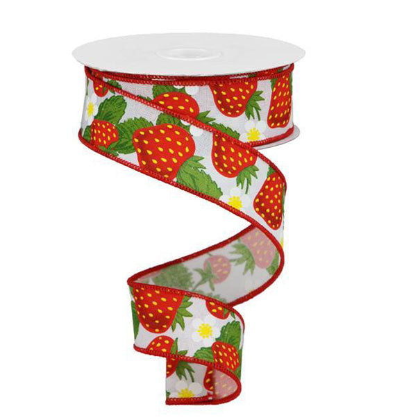 1.5" Strawberry Print Ribbon RGA118327