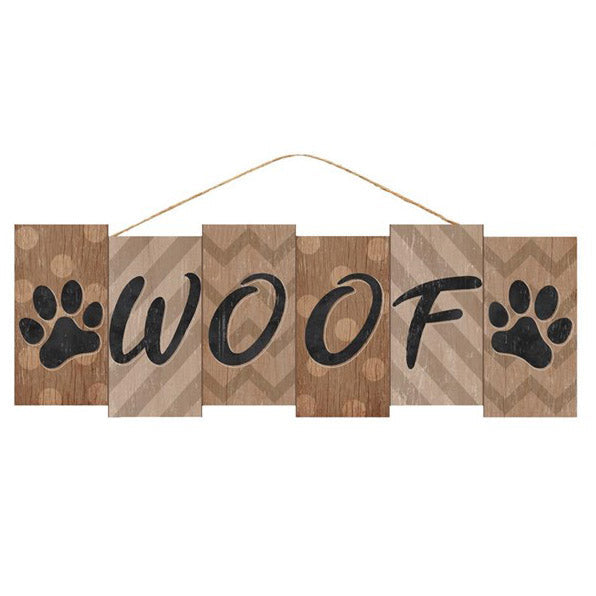 14" Wood Block Woof Sign AP7030