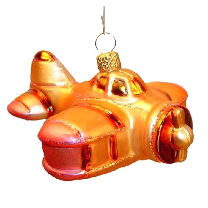 Orange Bi-Plane Varsovia Christmas Ornament