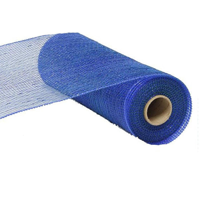 10" Peacock Blue Metallic Royal Blue Foil Deco Poly Mesh RE1301MX