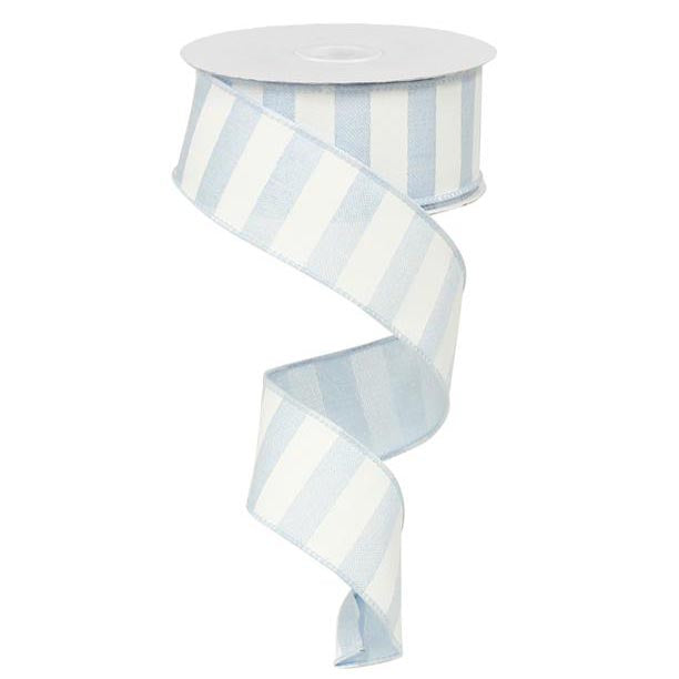 1.5" Light Blue White Horizontal Stripe Ribbon RX914875