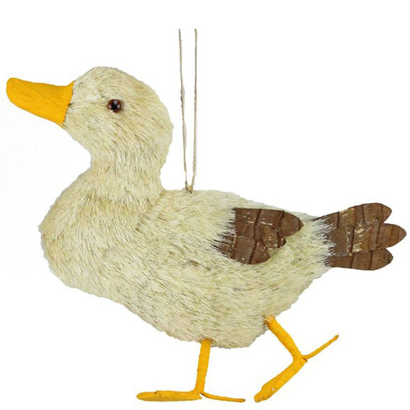 12.75" Cream Linen Half Duck Easter Wall Decor TT2072