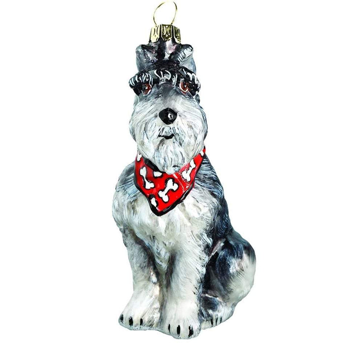 Schnauzer Gray with Bandana JTW Christmas Ornament ZKP1719B