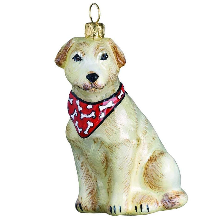 Labrador Retriever Yellow with Red Bandana JTW Christmas Ornament ZKP1742YB2